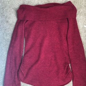 Maroon Iff the Shoulder Sweater